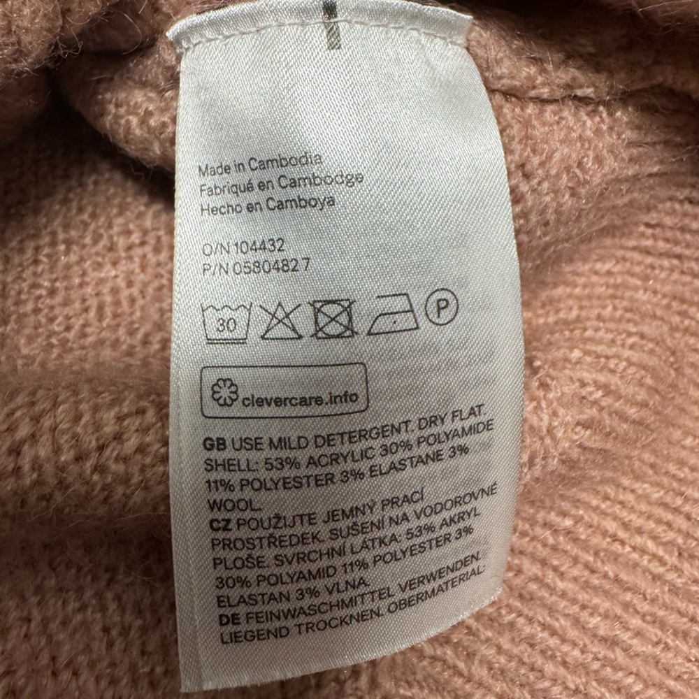 H&M Soft Pink Knit Tunic Sweater, Size: S - Picture 5 of 5
